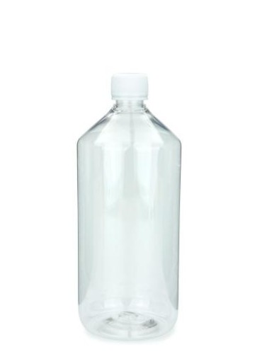 Bottiglia in PET da laboratorio da 1000 ml trasparente con tappo a vite PFP 28